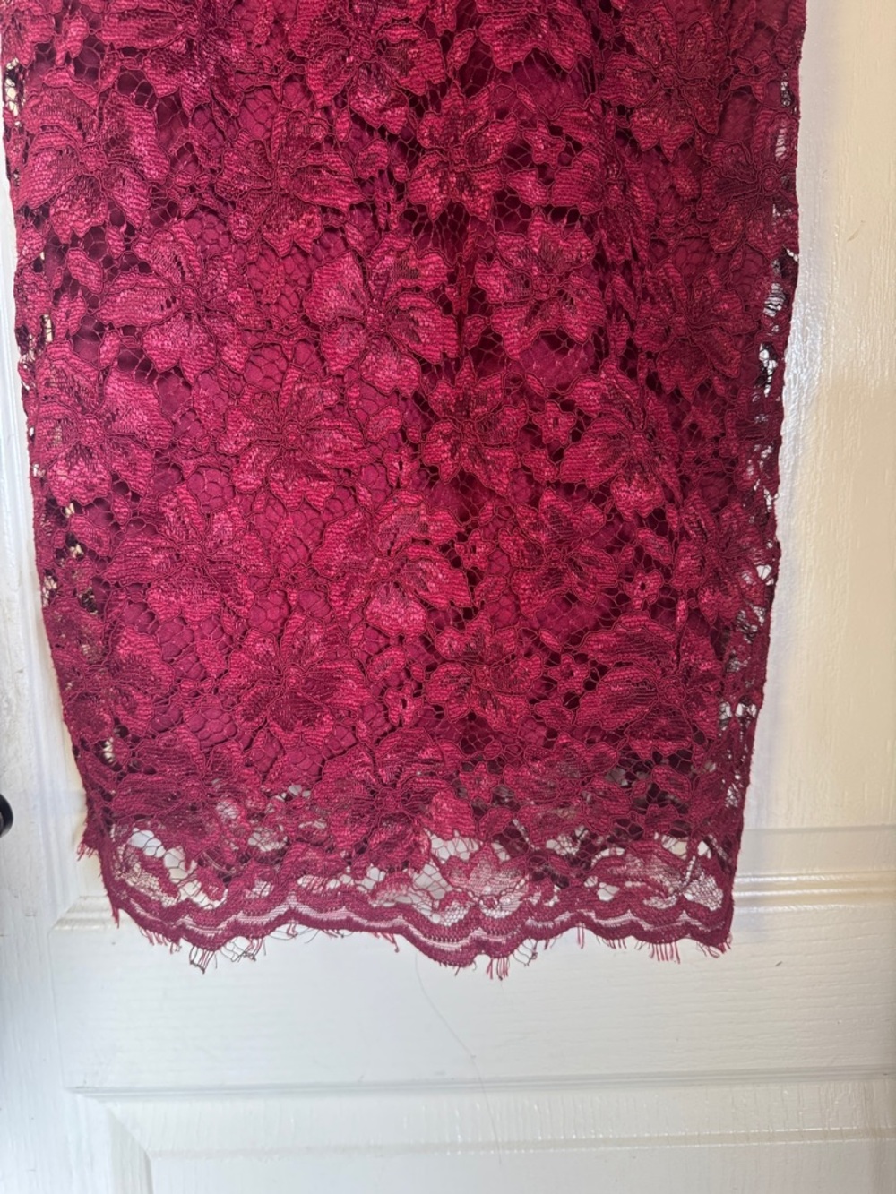 Sleeveless Burgundy Lace Midi Dress - Picture 5 of 6
